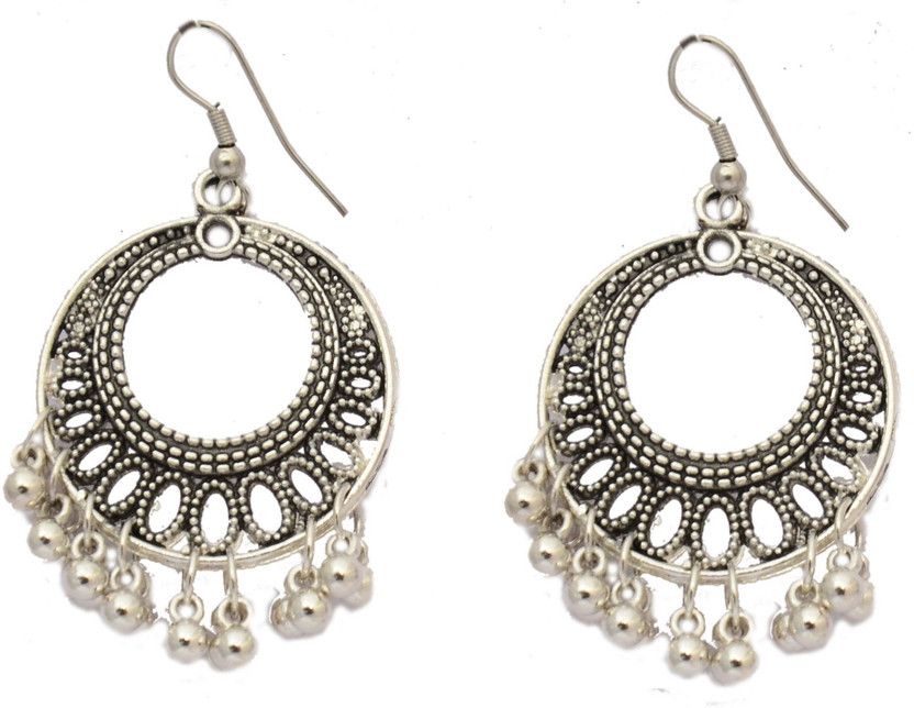Loop Earring with Beads Alloy Chandbali Earring