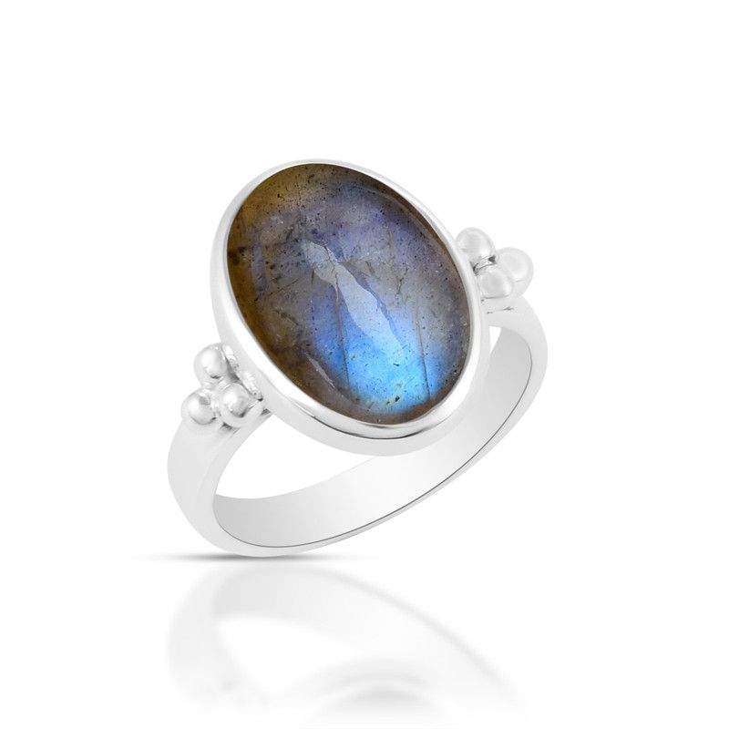 Natural Labradorite 925 Sterling Silver Bohemian Boho Handmade Fashion Ring For Women & Girls Silver Moonstone Silver Plated Ring