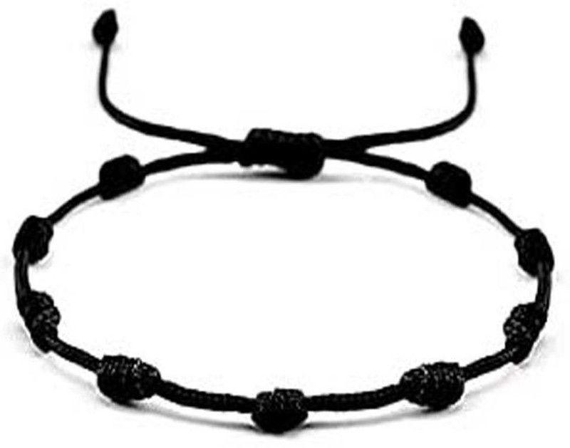 Rashi Creation Nazar Dhaga With Knotted Beads Rosary Design Fabric Anklet