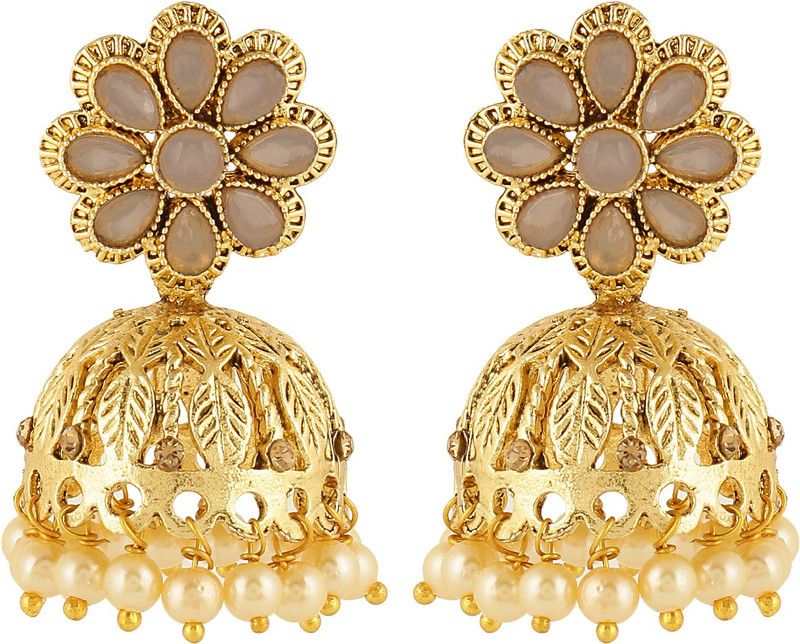 Marvellous Flower Design Jhumki Earring For Women Brass Drops & Danglers