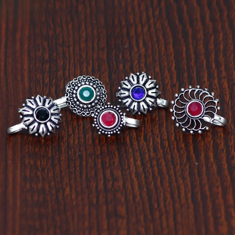 SHUBHAM JEWELLERS Silver Plated Silver Nose Ring