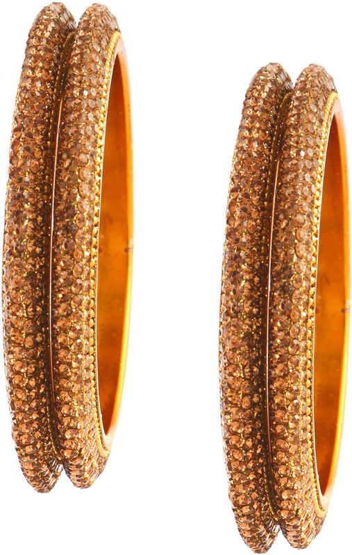 Brass Silver Coated Bangle Set  (Pack of 4)