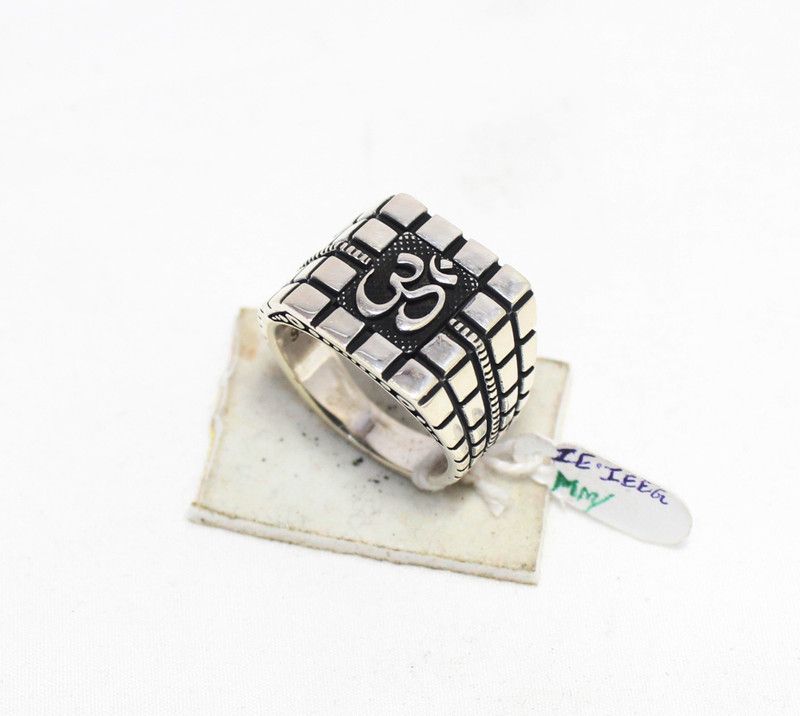 Mens Om Band Ring Silver Sterling 925 Persian Turkish Sultan Unisex Men D919 Sterling Silver Sterling Silver Plated Ring