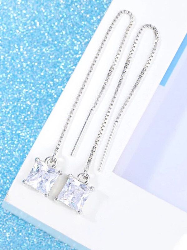 Range Crystal Dangling Sui Dhaga Threader Earring Crystal Metal Ear Thread