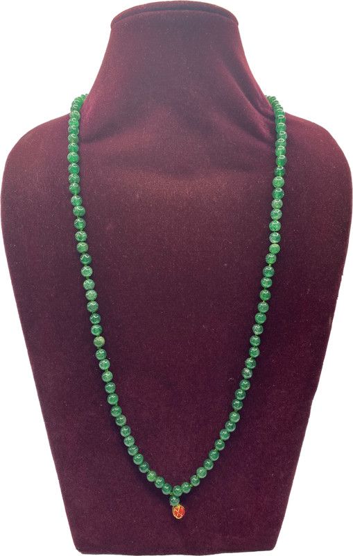 100% Natural And Original 108 + 1 Beads Margaj / Emerald or Panna Mala With Lab Certificate ( Weight Between 29 Gm to 38 Gm ) Emerald Stone Chain
