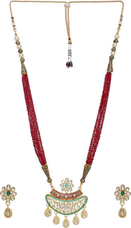 Brass Enamel Multicolor Jewel Set  (Pack of 1)