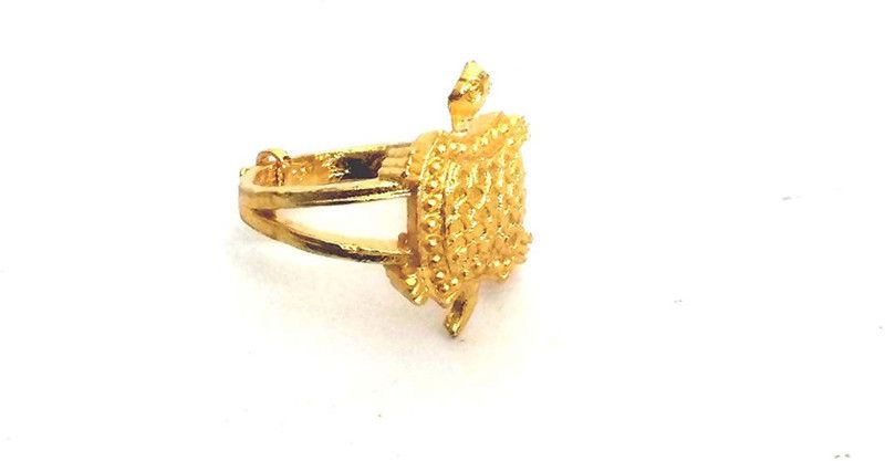 Golden Ashta Dhatu Tortoise Ring for Men and Women Alloy Ring