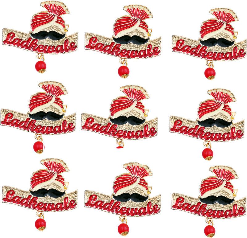 ADF Sehra designing Ladkewale Gold Plated brooch, Saarin for Men & Women Brooch  (Red)