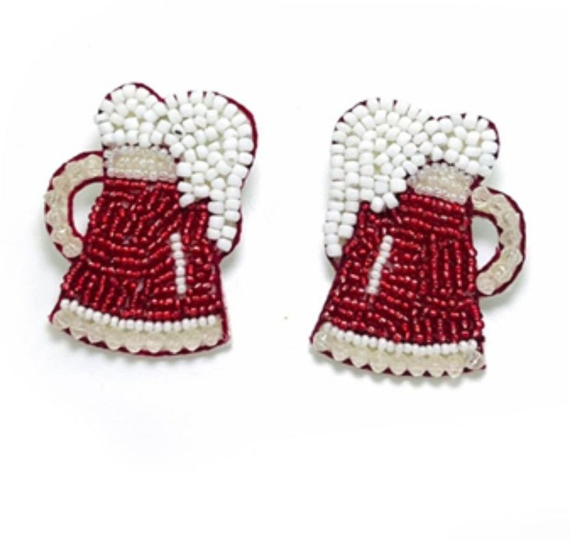 Modern Stylish Red Cheers Mug Earrings Alloy Earring Set