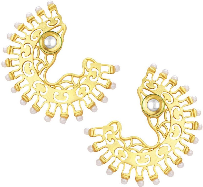 Glamorous Gold Plated Kundan Alloy Stud Earring
