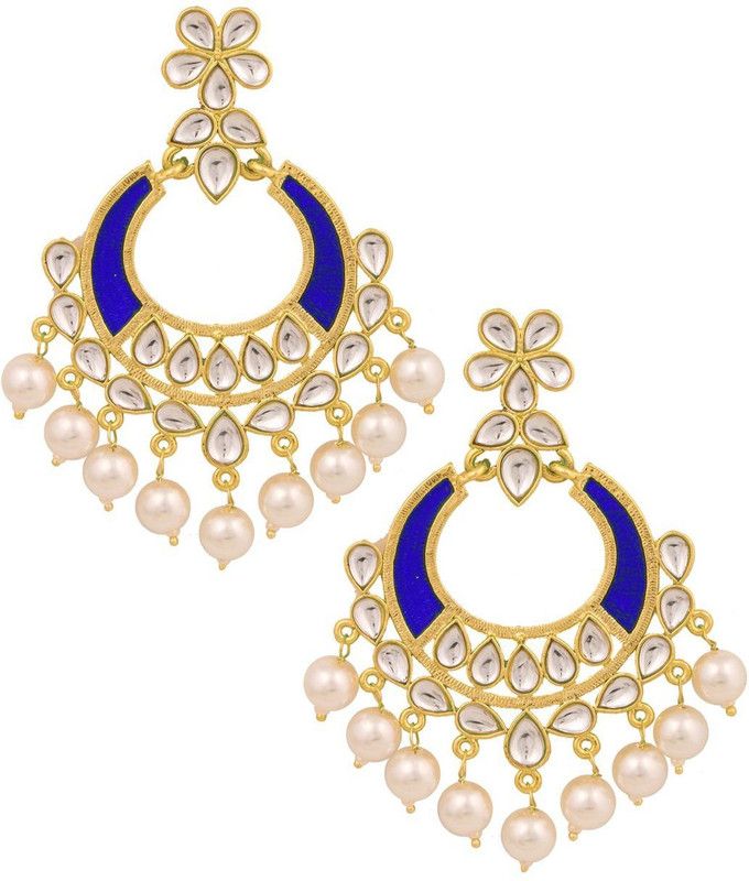 Filigree Chaand Bali Pearl Brass Chandbali Earring