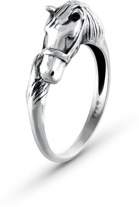 Gem O Sparkle 925 Silver Horse Design Oxidized Ring-Girls & Women-Diwali Gift Silver Ring