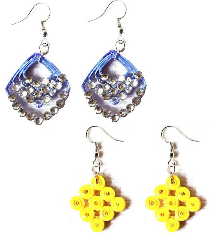 Combo of 2 Multicolour Floral Design with Stone Paper Drops & Danglers