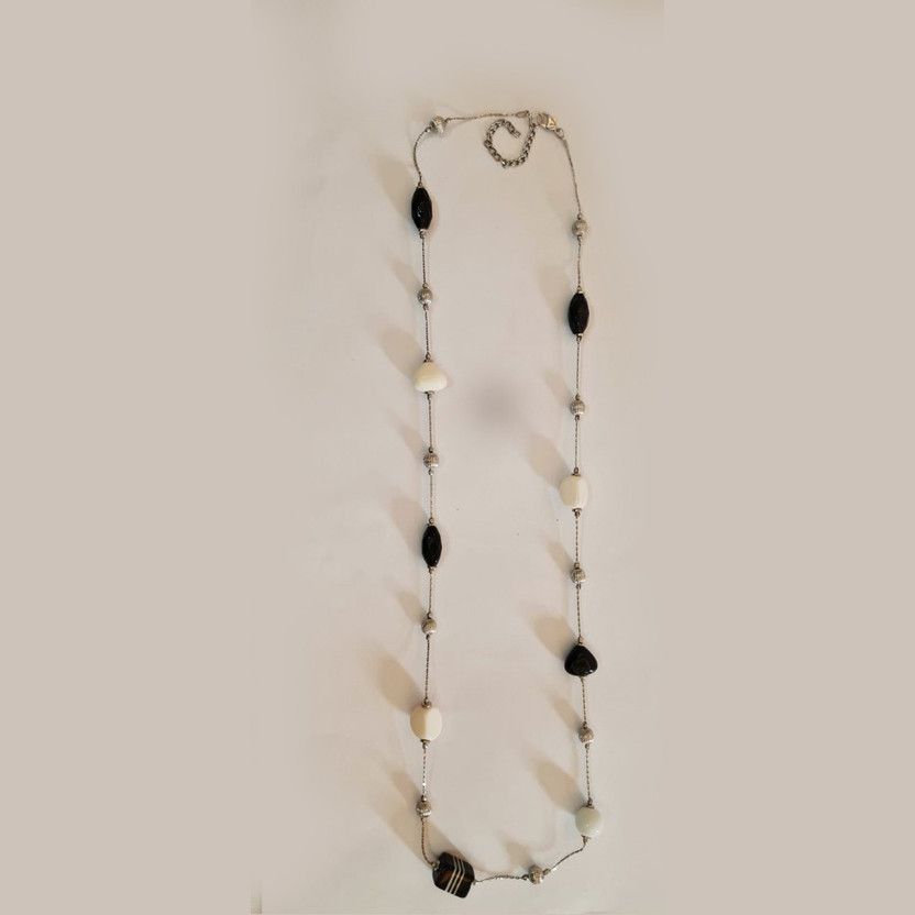 Silver Plated Metal, Glass Chain