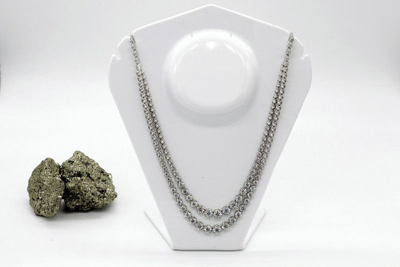 Zircon Rhodium Plated Silver Necklace