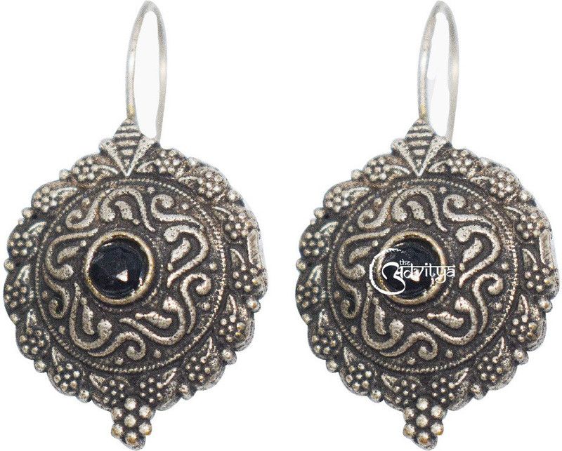 The Advitya Oxidized Silver Metal Drop Earring With Blue Bead For Women and Girls Alloy Earring Set