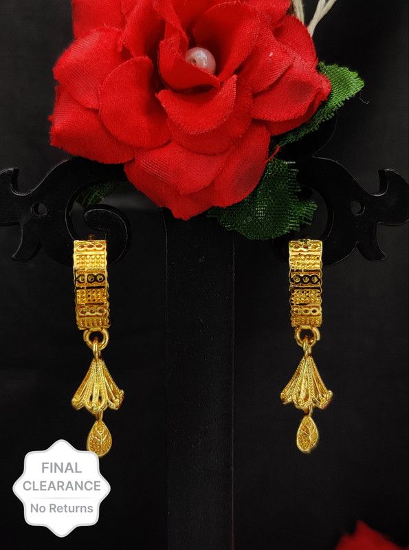 Gold Plated American Diamond Fancy Earings. Cubic Zirconia Alloy Chandbali Earring