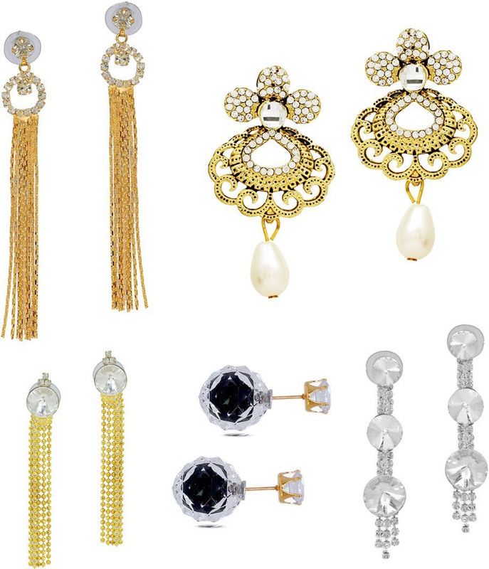New Collection Combo Of 5 Different Trendy Multi Earrings For Girls/Women Alloy Jhumki Earring