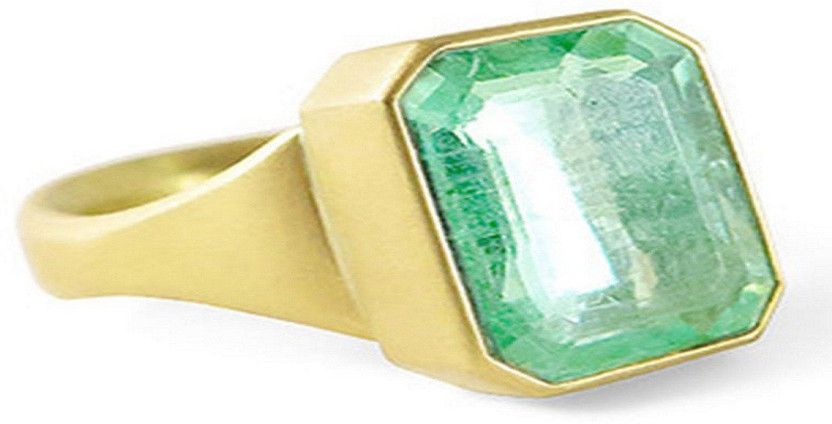 Emerald / Panna Ring With natural Emerald panna Stone Stone Emerald Silver Plated Ring