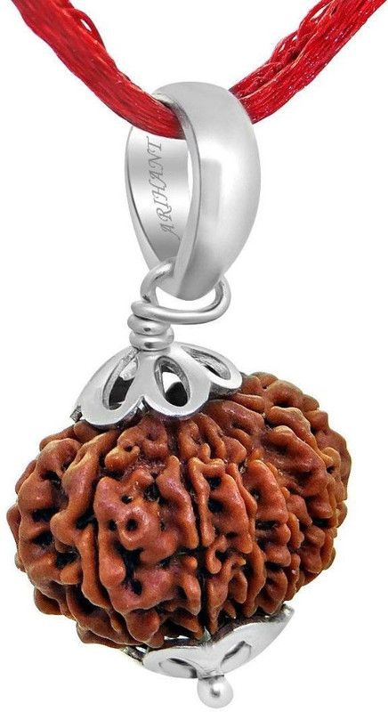 13 Mukhi Nepali Rudraksha/Thirteen Faced Certified Rudraksha Silver Pendant/ Silver Beads Wood Pendant