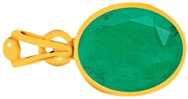 Certified Emerald Panna 11.25 Carat Panchdhatu Alloy Gold Plating Astro Pendant for Men & Women Gold-plated Emerald Metal Locket