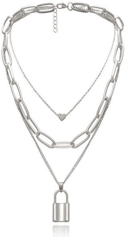 Rhodium Plated Alloy Necklace