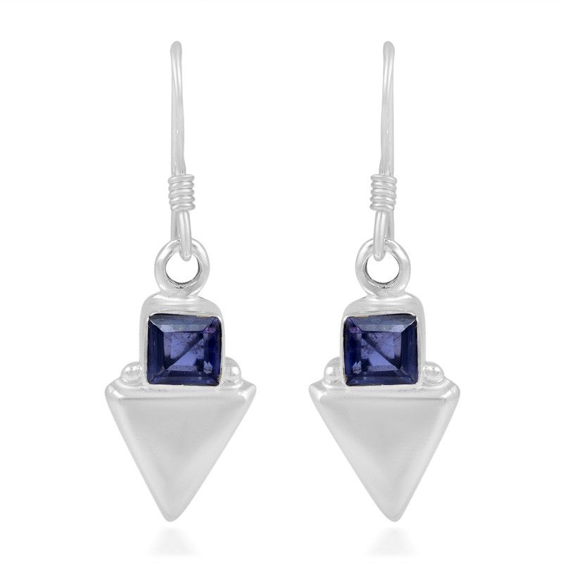 Iolite Gemstone 925 Sterling Silver Drop Dangle Earring Jewelry Iolite Sterling Silver Drops & Danglers