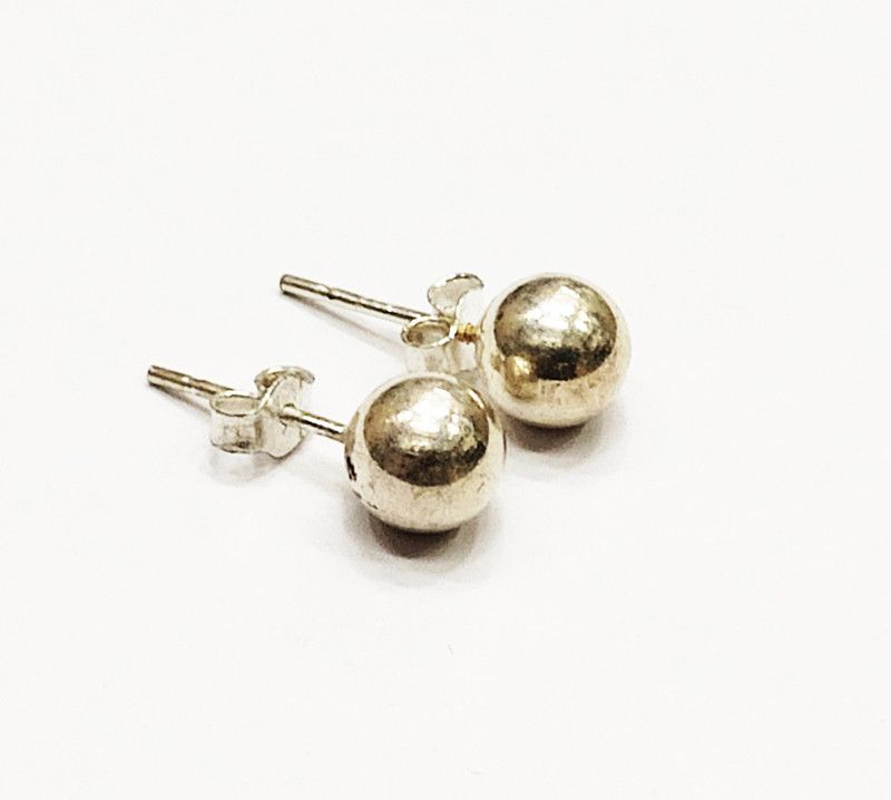 925 STERLING SILVER 6MM SILVER STUD FOR GIRLS & BOYS Sterling Silver Stud Earring