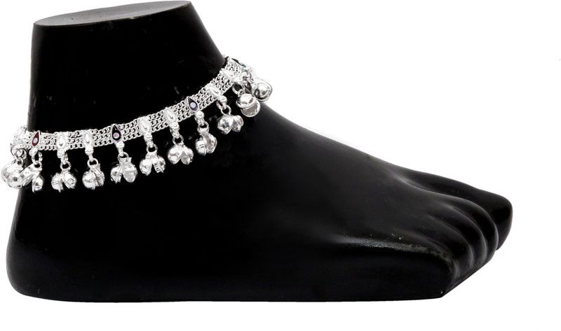 new heavy ghungroo Sterling Silver Anklet  (Pack of 2)