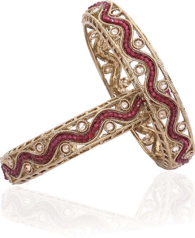 Brass Diamond Copper Bangle  (Pack of 2)