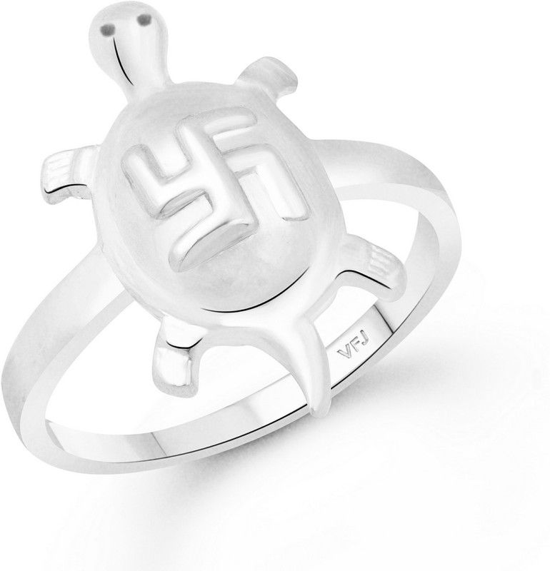 Divine Swastik Tortoise Finger Ring for Women and Girls Alloy Cubic Zirconia Gold Plated Ring