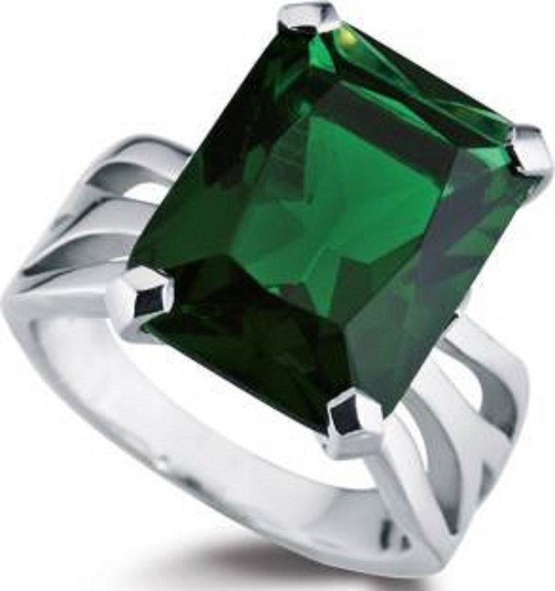 9.25 Ratti Stone Emerald Copper Plated Ring