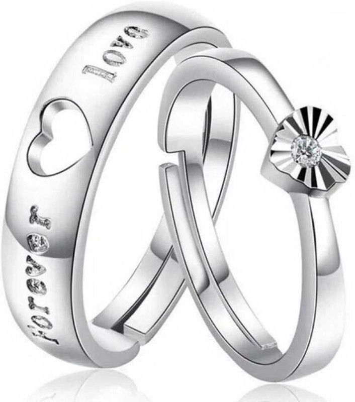 Metal Tourmaline Silver Plated Ring Set
