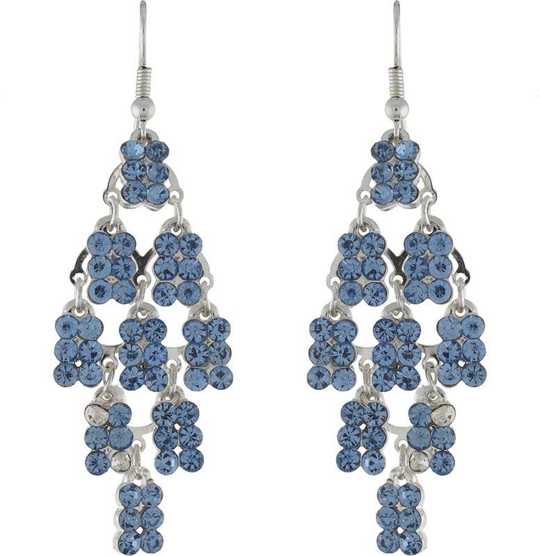 Glittering And Dazzling Blue Colour Alloy Drops & Danglers