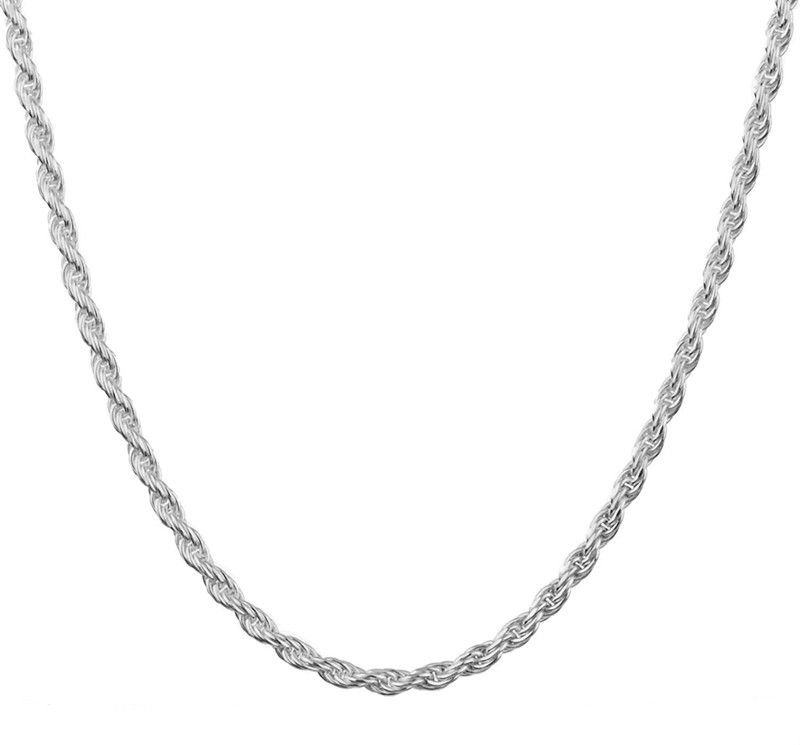 Daily Wear Silver Plated Stainless Steel Rope Chain for Boys/Men/Girls/Women (1 Pcs) Stainless Steel Chain