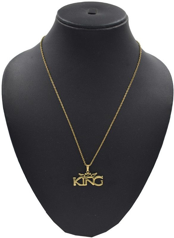 Stainless Steel Golden Chain with King pendant Metal Chain