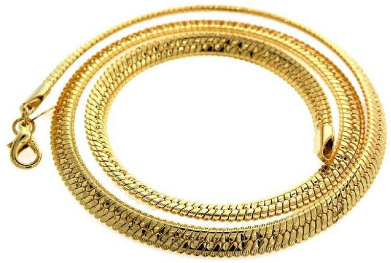 Premium Gold Plated 6mm Thick Patti Necklace Chain Gold-plated Plated Alloy Chain