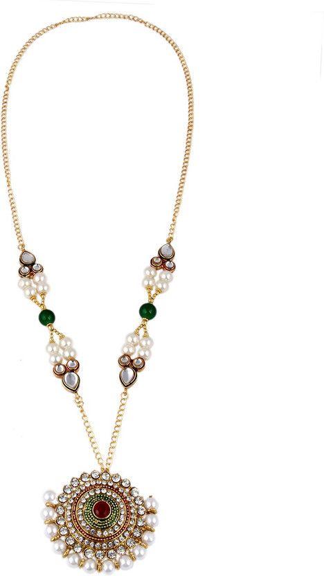 Glass Beads & Shell Pearl Gemstone Beautiful 30 Inches Necklace For Girls & Women Beads, Pearl Gold-plated Plated Alloy Necklace