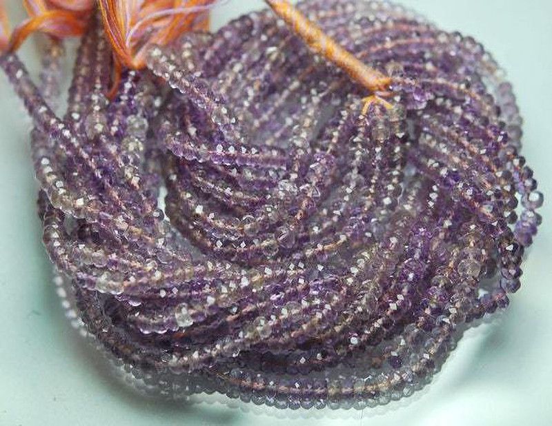 13 inch strand of gem ametrine rondelle faceted Multi Color beads Beads Stone Necklace