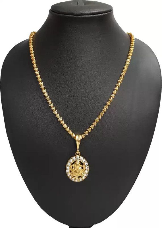 ganpati pendant chain Gold-plated Alloy
