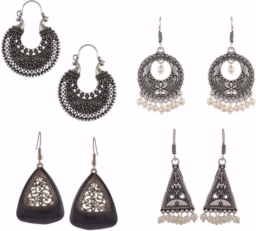 Oxidised Earrings Alloy Earring Set