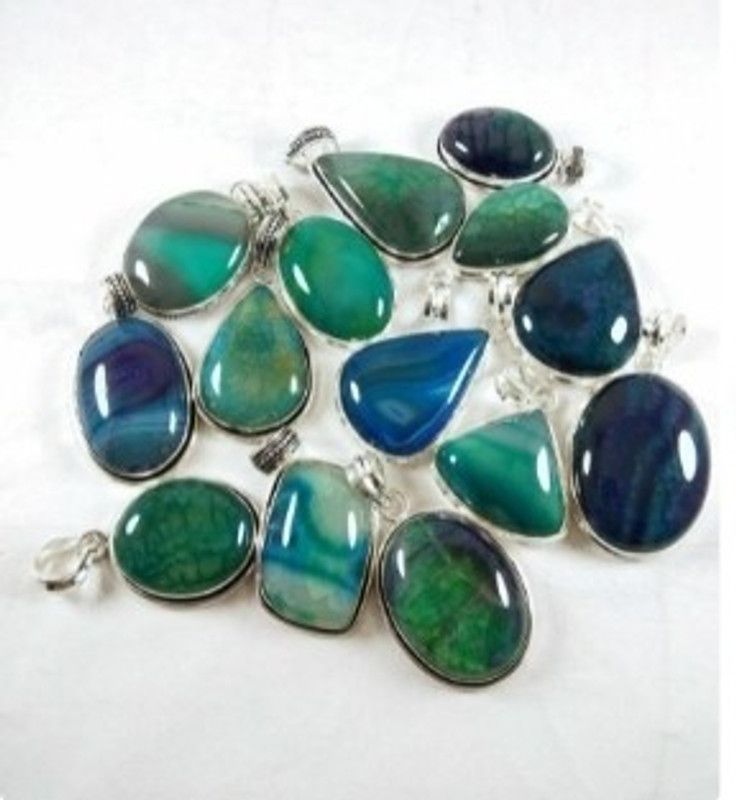 A-586 Brass, Sterling Silver Stone, Brass