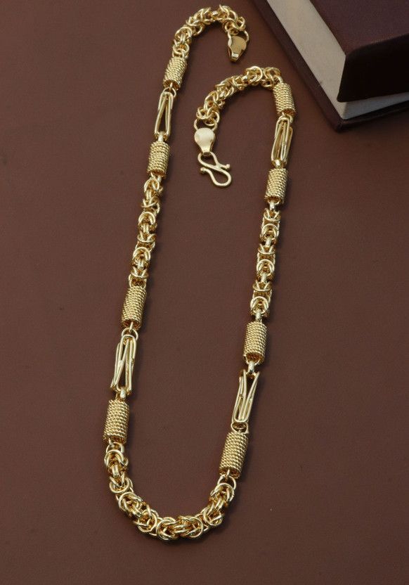 Golden Thin Neck Chain For Men Boys Gold Plated Necklace For Men Boys Gold-plated Plated Brass Chain