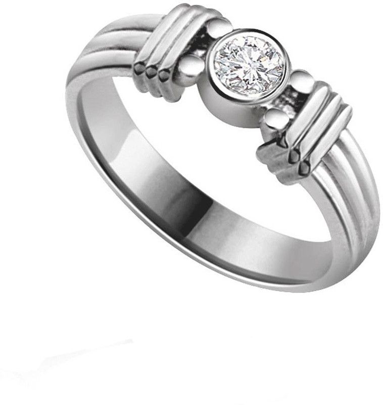 Brighting Shine Sterling Silver Diamond Rhodium Plated Ring