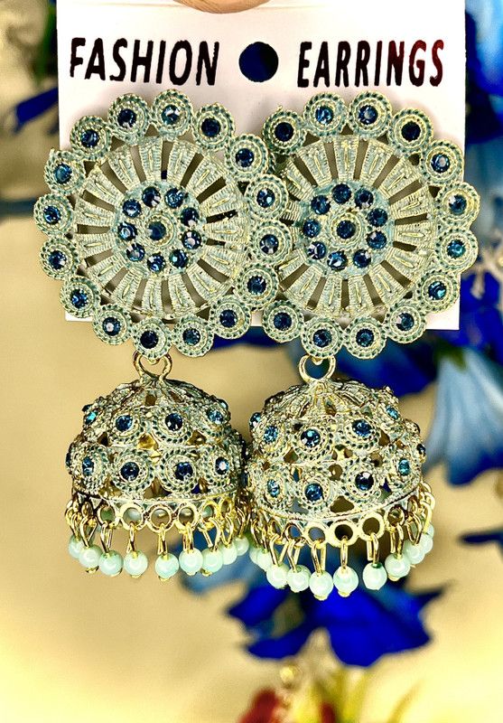 FLOWER Jhumka Ethinic Traditional Wedding Earring For Women / Girl Brass Jhumki Earring