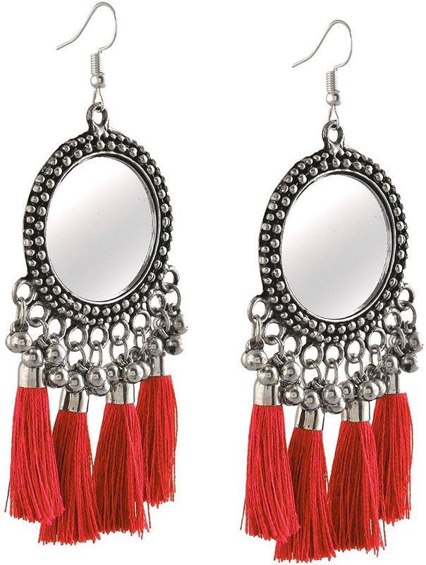 Mirror Thread Tassel Alloy Tassel Earring