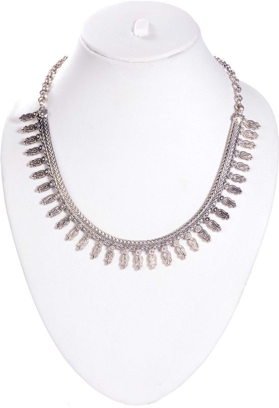 Tribal Ethnic Bohemian Gypsy Myst Sterling Silver Plated Metal Necklace