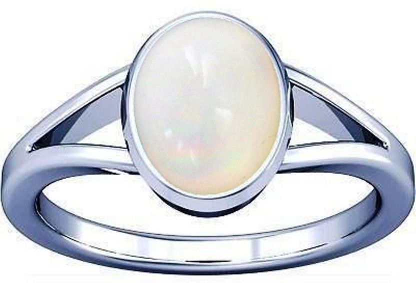 7.25 Ratti Whie Opal Silver Ring AAA Quality Stone Opal Ring