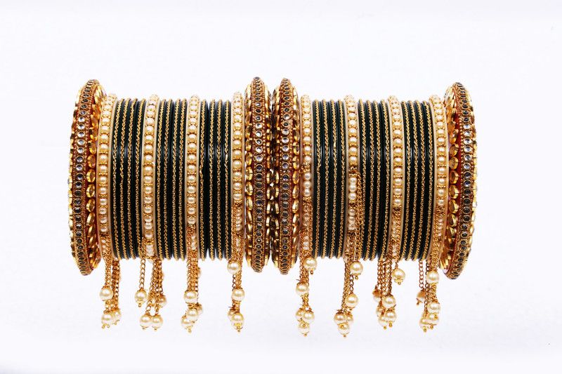 Alloy Pearl Gold-plated Chudas  (Pack of 4)