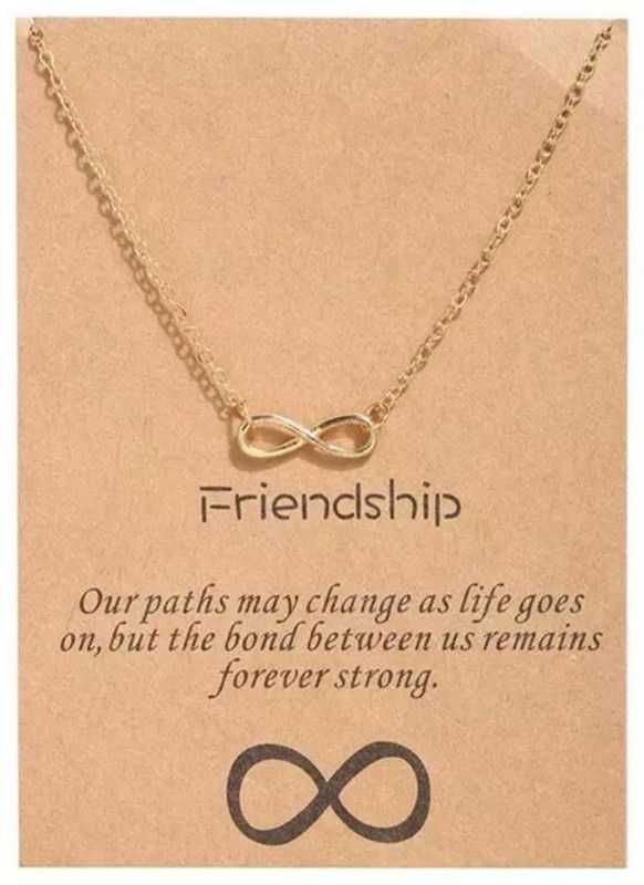 Trendy Gold Color Infinite Love Necklace For Women Gold-plated Plated Alloy Chain